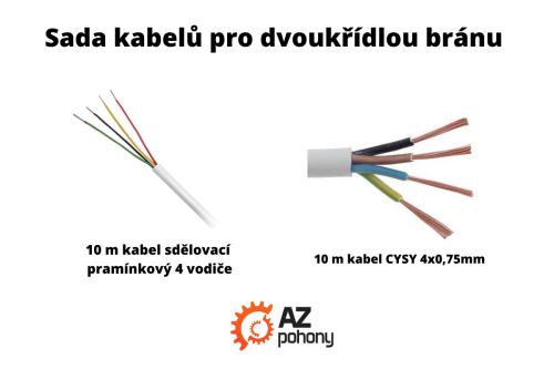 Sada kabelů pro dvoukřídlou bránu